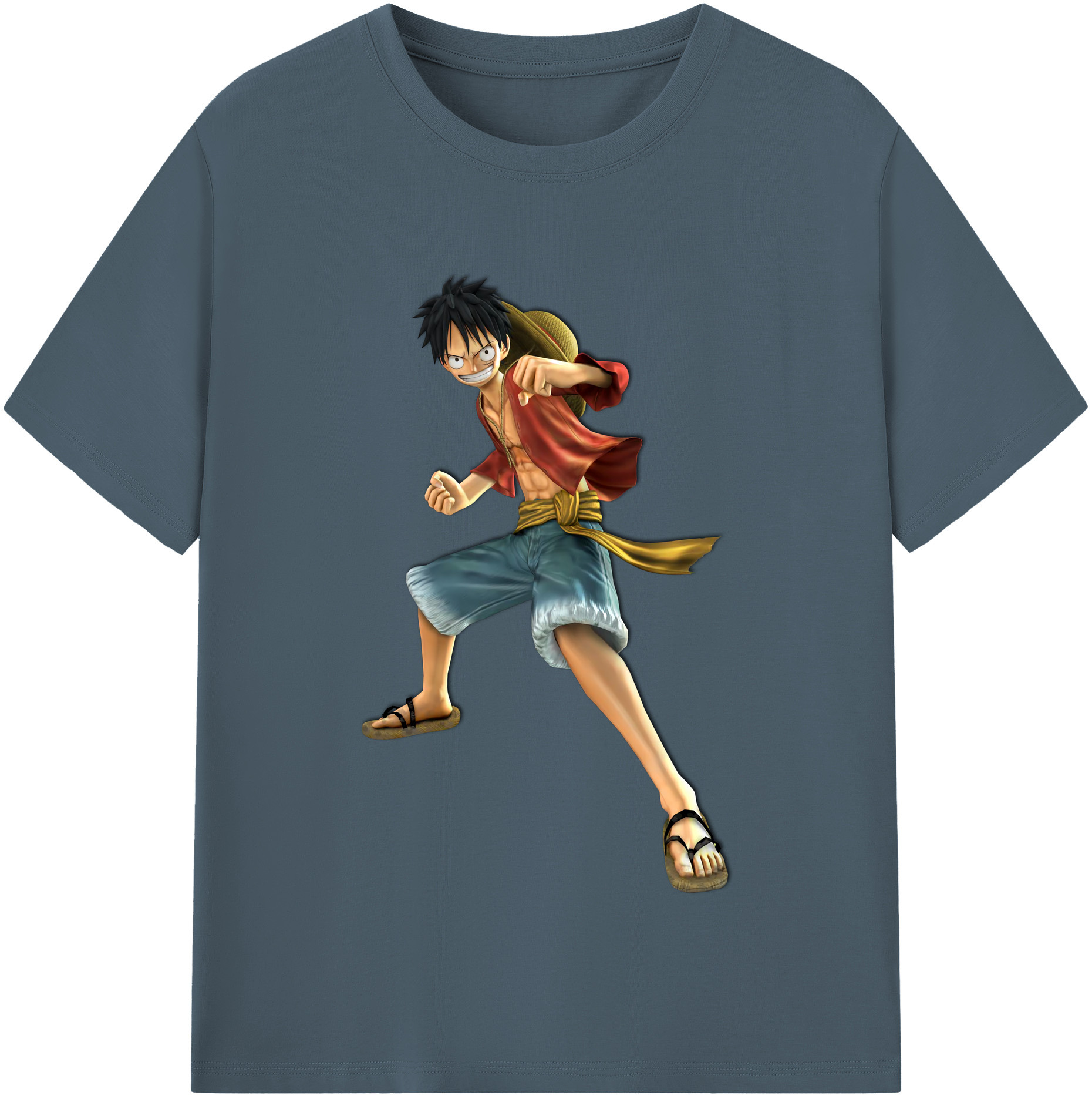 ワンピース モンキー・D・ルフィ ONE PIECE Monkey D. Luffy 綿100％半袖Tシャツ（フロントプリント）